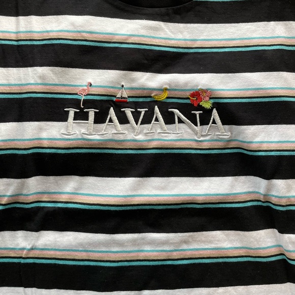 Havana Black & White Striped T-shirt Men’s Size: Medium from PacSun - Picture 2 of 4